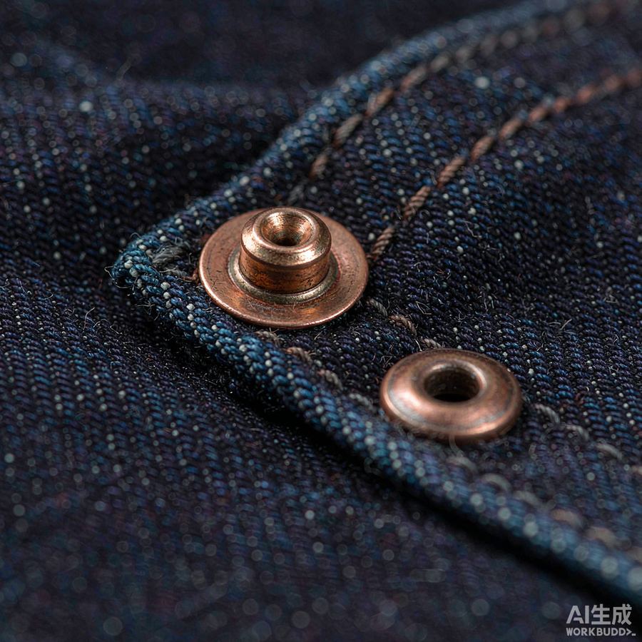 Solid copper rivets & donut buttons
