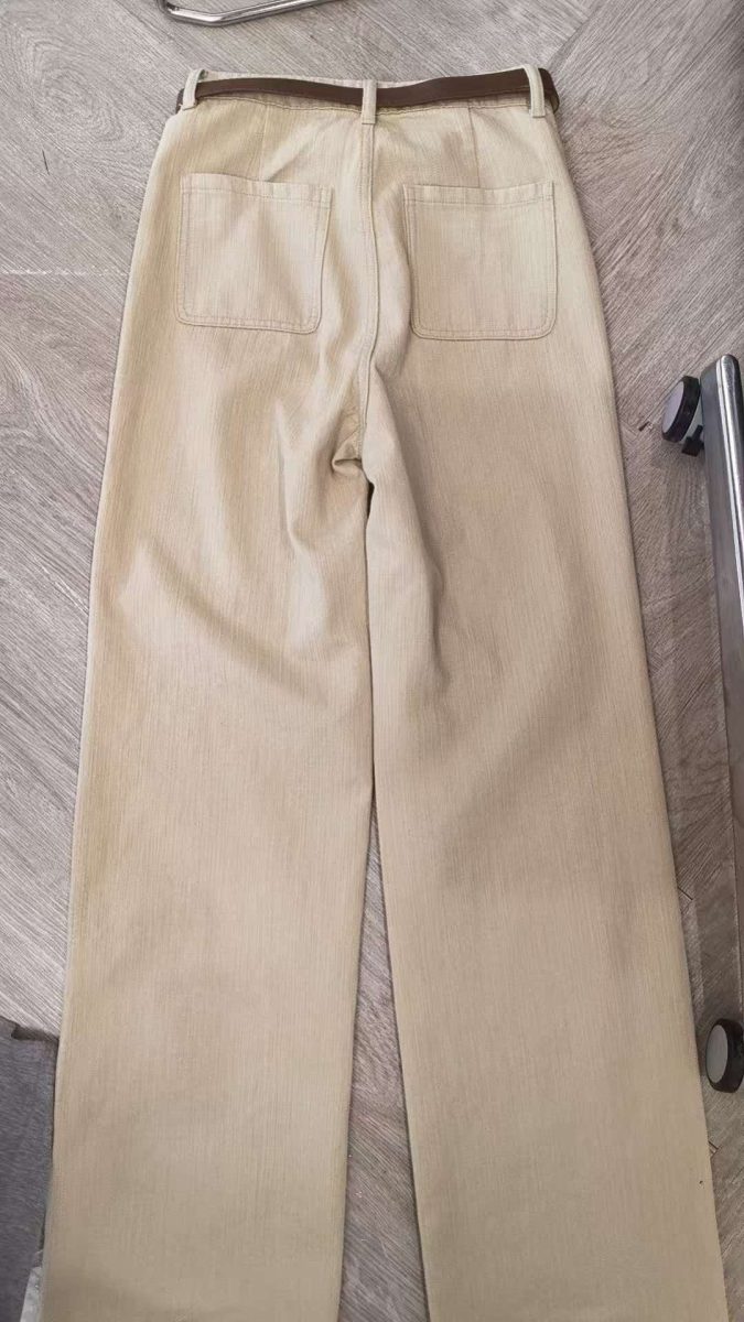 Sand khaki wash jeans — real production style 04