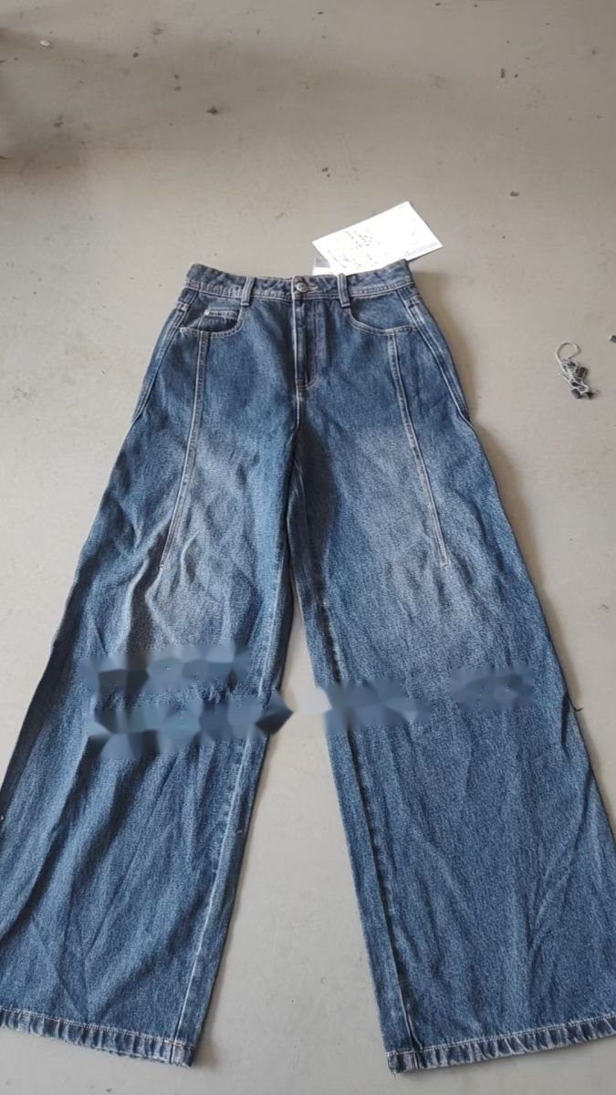 Vintage indigo wash denim jeans — real production style 01