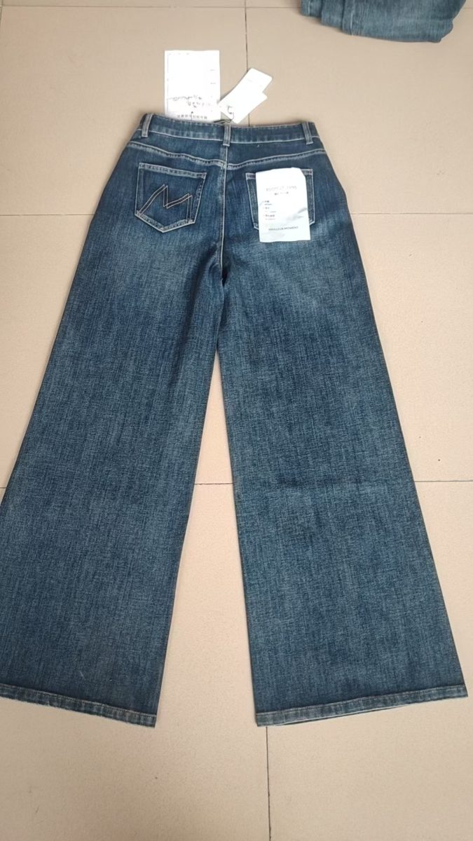 Mid indigo wash denim jeans — real production style 03